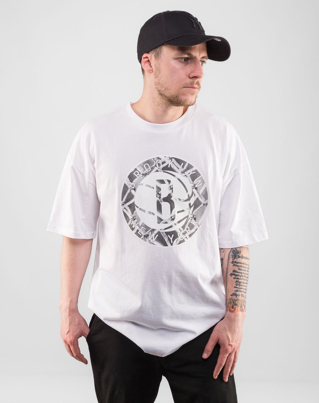 NBA BROOKLYN NETS INFILL TEAM LOGO JERSEY 'BLACK