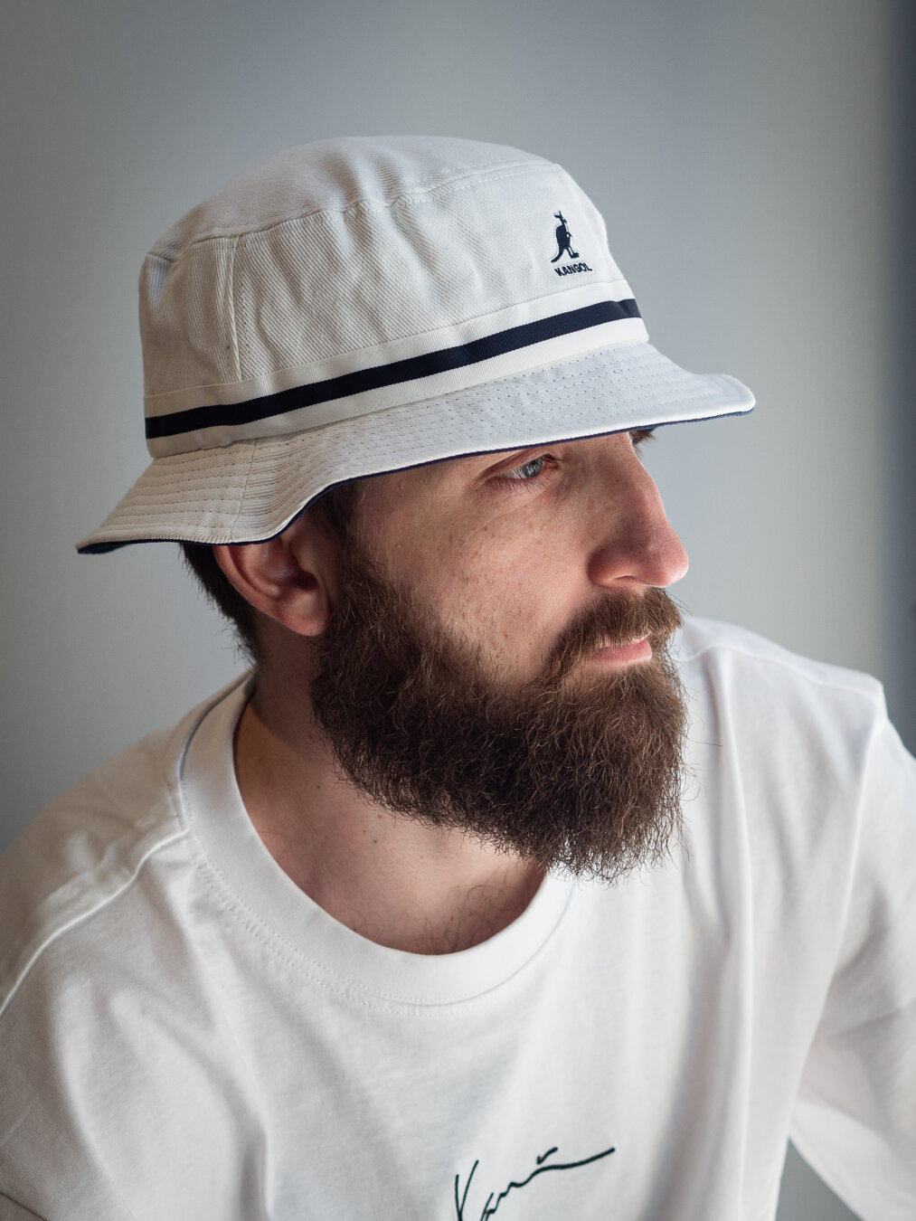 Kangol Stripe Lahinch White, Medium - メンズアクセサリー