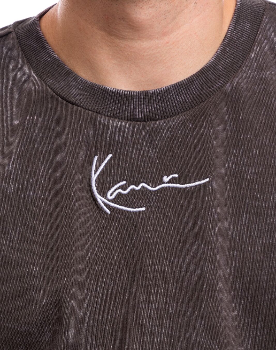 KARL KANI◆Washed Heavy Jersey Skull Tee [anthracite] Triko Karl Kani Small Signature Washed Heavy Jersey Skull