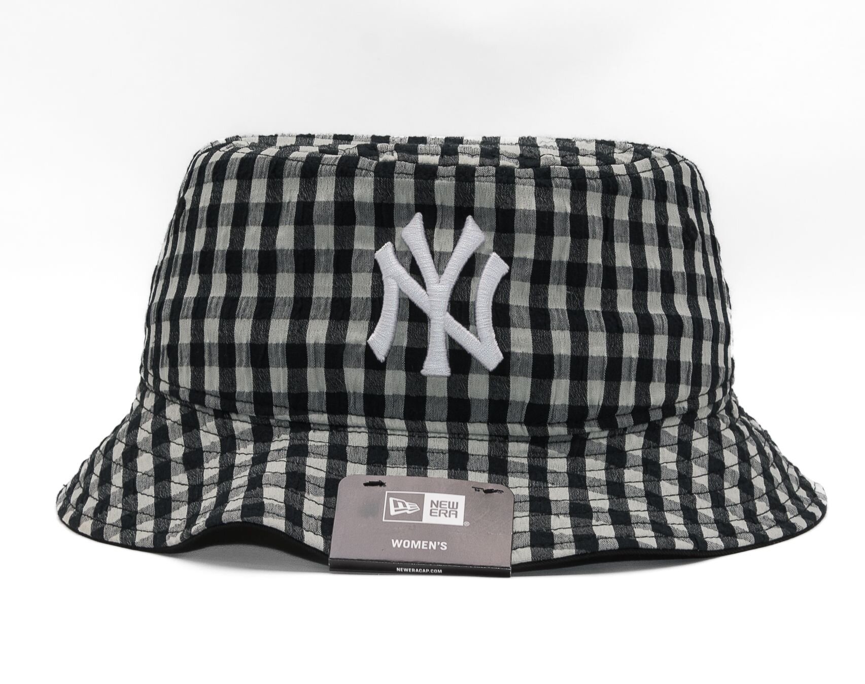 New Era MLB Womens Gingham Tapered Bucket New York Yankees Black Hat -  Snapbacks