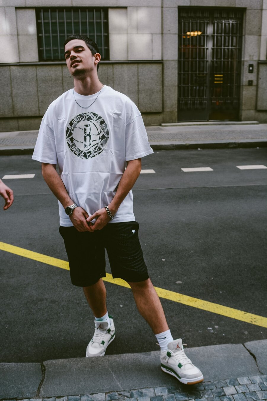 NBA BROOKLYN NETS INFILL TEAM LOGO JERSEY 'BLACK