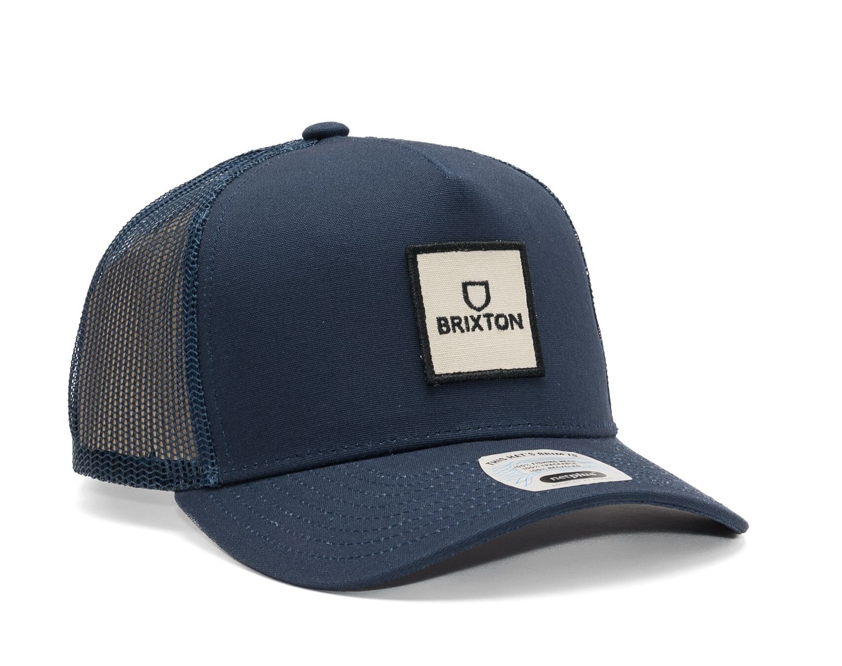 K iltovka Brixton Alpha Block X C MP Mesh Cap Washed Navy Snapbacks
