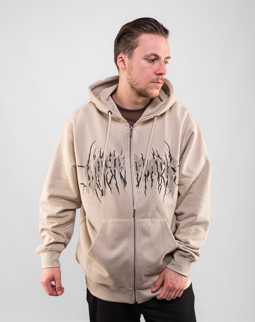 Mikina Wasted Paris Hoodie Zip Iron Bliss Sand - Snapbacks
