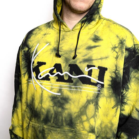 Karl Kani 6028812 KK Retro Tie Dye OS Hoodie Yellow/Black KM214-064-1 Hoody