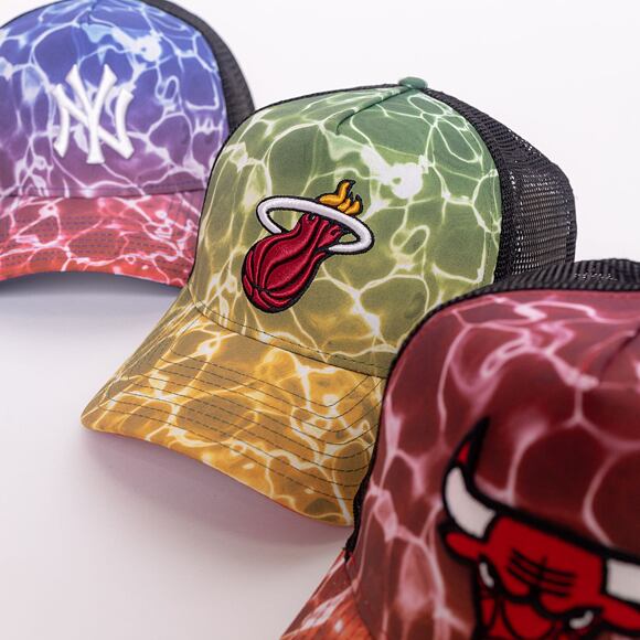 New Era 9FORTY A-Frame Trucker NBA Summer City Miami Heat Snapback Pool Camo Cap