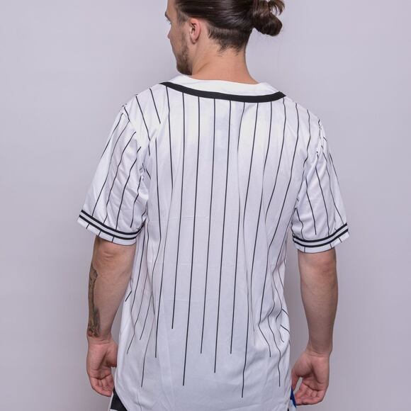 Karl Kani Serif Pinstripe Baseball Shirt white/black Jersey