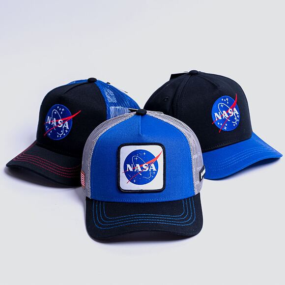 Capslab NASA A-Frame Trucker CL/NASA/1/NAS3 Royal Blue / Grey / Black Cap