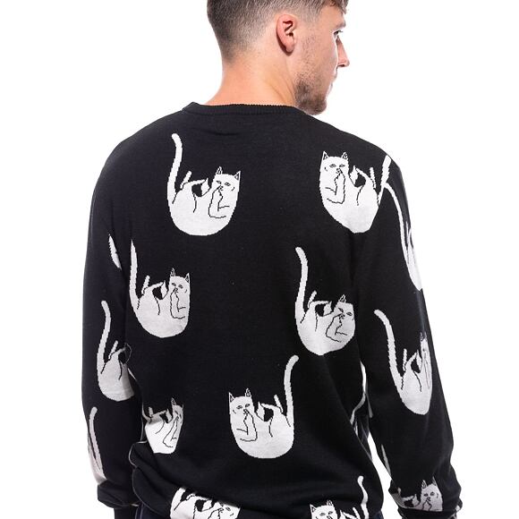 Svetr Rip N Dip Falling Nerm Knit Sweater Black