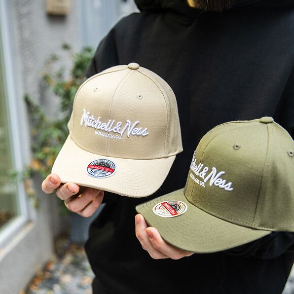 Mitchell & Ness Pinscript Classic Red Branded Wheat Cap