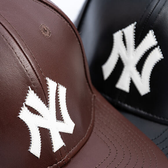 Cap New Era - MLB IMAGE DROP - Leather 9FORTY M-CROWN - NY Yankees - Brown