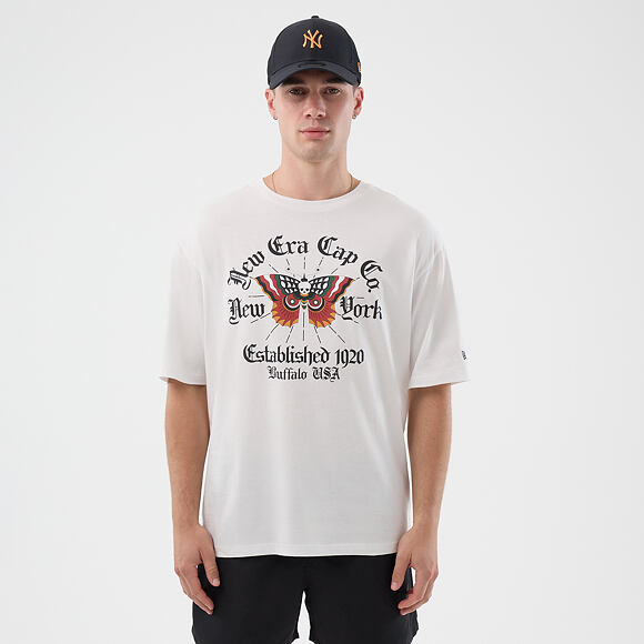 Tee New Era - Branded Oversized Graphic Tee - White