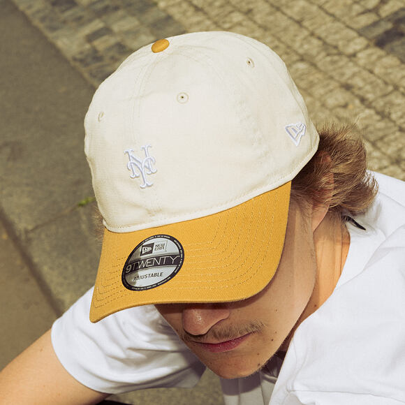 Cap New Era - MLB Mini Logo Washed Contrast 9TWENTY - NY Mets - Cream / Dusted Ochre