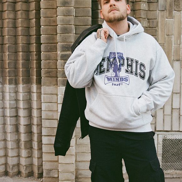 Sweatshirt Huf - Three 6 Mafia Memphis Po Hoodie - Heather Grey