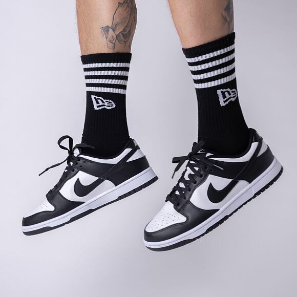 New Era Stripe Crew 3Pack Black Socks