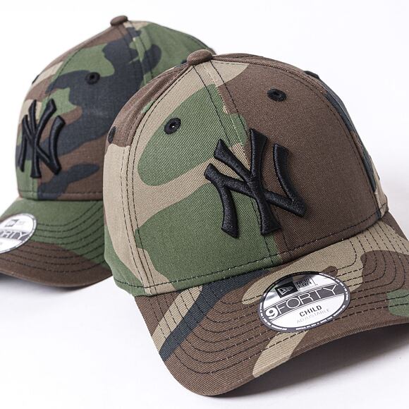 New Era 9FORTY League Essential kids New York Yankees Strapback Woodland Camo