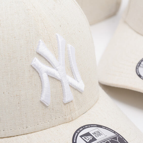 Dětská Kšiltovka New Era - MLB Linen 9FORTY - NY Yankees - Stone / White