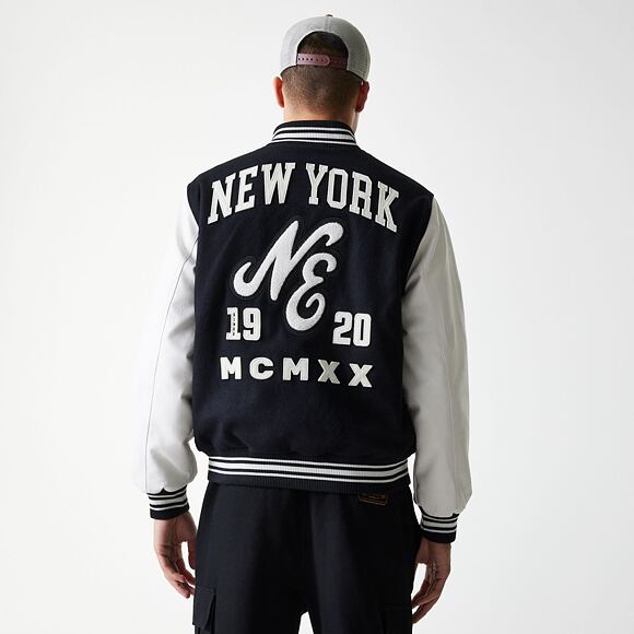 Bunda New Era - Patch Varsity Jacket - Black