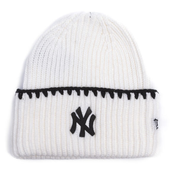 Womens Beanie New Era - MLB Chunky Top Stitch Beanie - NY Yankees - Cream