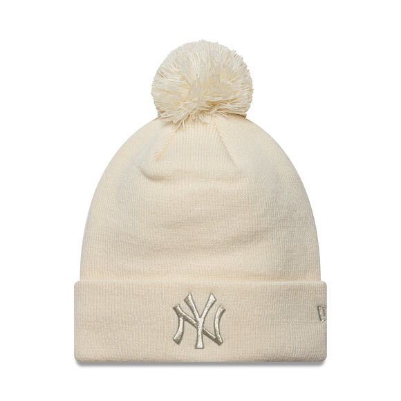 Womens Beanie New Era - MLB Metallic Pom Beanie - NY Yankees - Cream