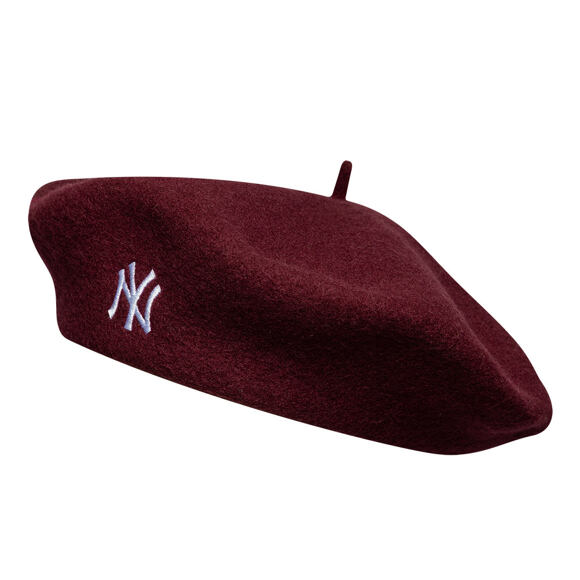 Womens Beret New Era - MLB Wool Script Beret - NY Yankees - Burgundy