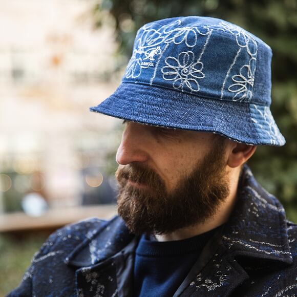 Bucket Hat Kangol - Denim Mashup Bucket - Black Trompe L'Oeil