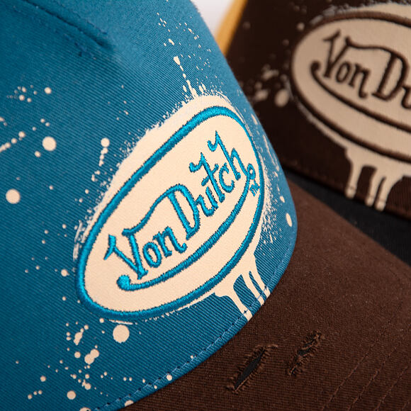 Cap Von Dutch - Baseball - Print & Embroidery - Light Blue / Brown