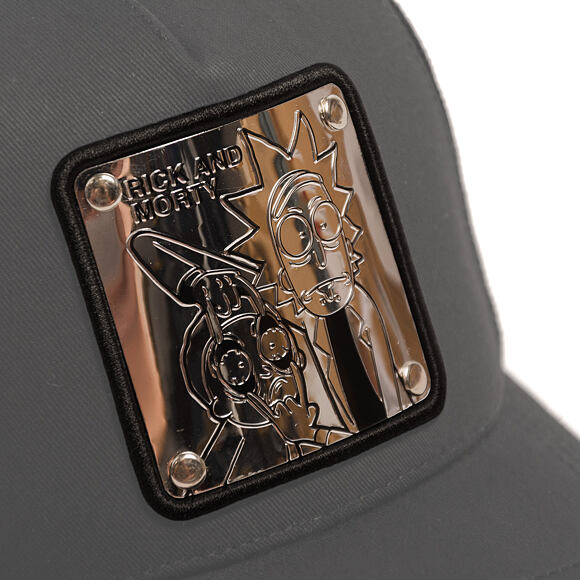Cap Capslab - Rick & Morty Trucker - Metallic Chrome Plate - Black / Silver