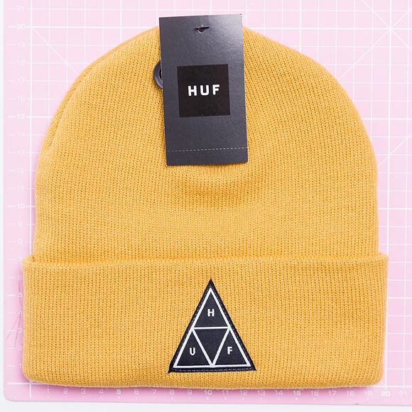 HUF Essentials Triple Triangle Cuff Beanie Gold
