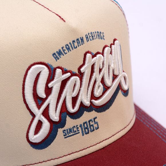 Děstká Kšiltovka Stetson - Trucker Cap Lettering  - Red/Offwhite