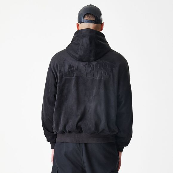 Jacket New Era - NBA Suede Hooded Jacket - LA LAkers - Black