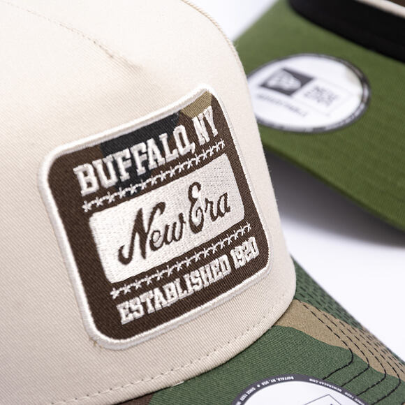 Cap New Era - Branded Camo Patch 9FORTY A-Frame - Stone / Woodland Camo