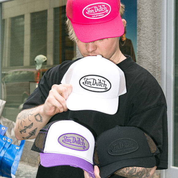 Cap Von Dutch - Trucker - Classic Logo White/Distressed Purple Denim
