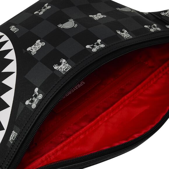 Crossbody Sprayground - Gray Peeking Character Check Savvy Crossbody