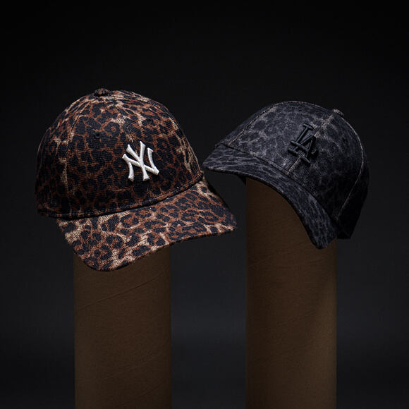 Womens Cap New Era - MLB Cosy Leopard 9FORTY - NY Yankees - Deep Auburn / Black