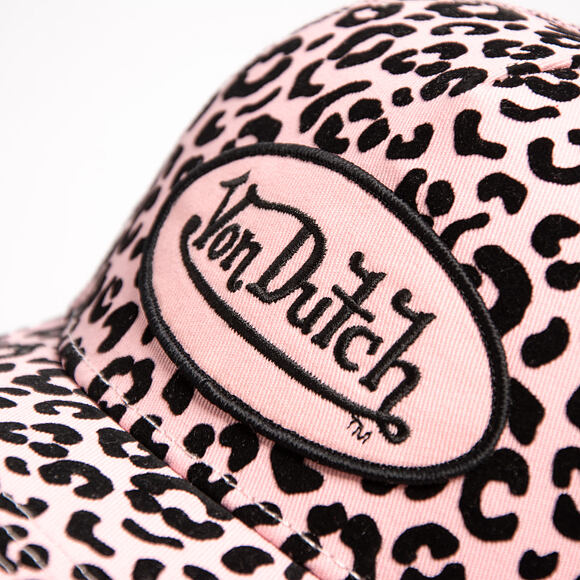 Womens Cap Von Dutch - Baseball - Velvet Print Embroidery - Pink / Camo