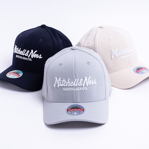 Mitchell & Ness Pinscript Redline Snapback Branded Grey Cap