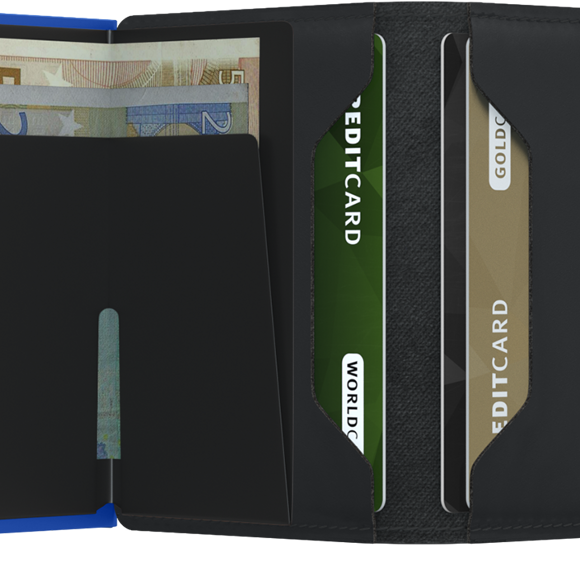 Secrid Matte Black & Blue Wallet