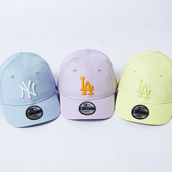 Dětská Kšiltovka New Era - 9FORTY Infant League Essential - LA Dodgers - Pastel Purple / Orange