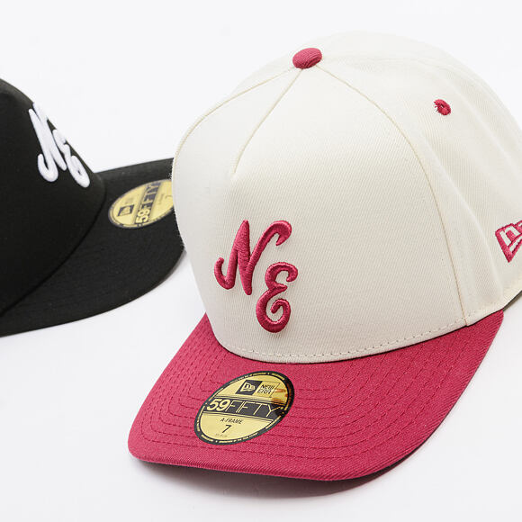 Kšiltovka New Era - Branded Script 59FIFTY - Ivory / Cherry