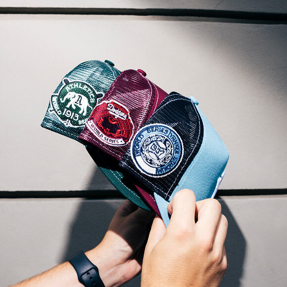 Kšiltovka New Era - MLB Contrast Stitch WS Retro 9FORTY Trucker - LA Dodgers - Burgundy
