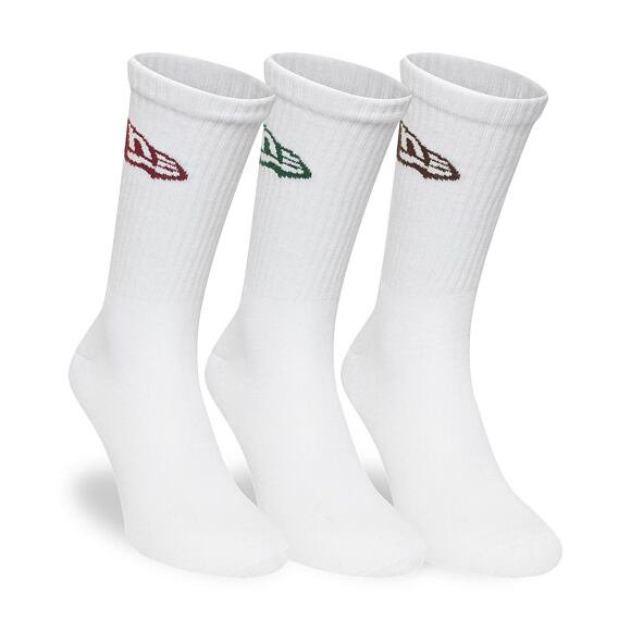 Socks New Era - Flag Crew Socks 3pk - White