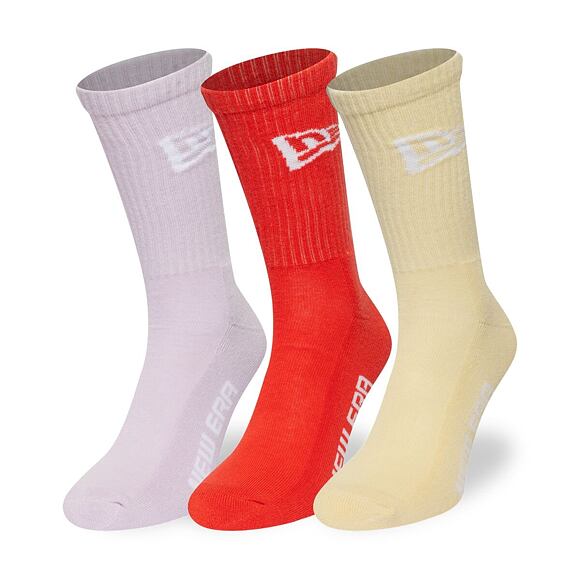 Socks New Era - Flag Crew Socks 3pk - Cream / Beige / Brown