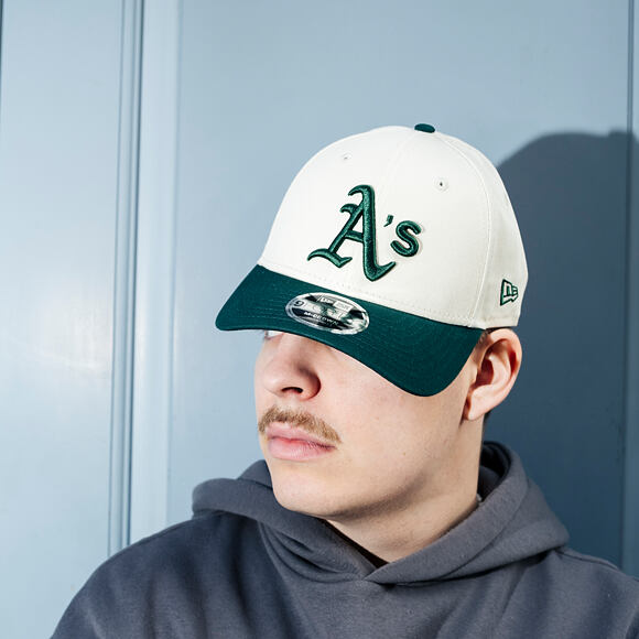 Cap New Era - MLB Colorblock 9FORTY M-CROWN - Oakland Athletics - Cream