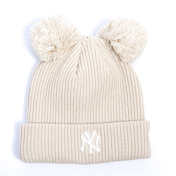 Womens Beanie New Era - MLB Double Pom Beanie - NY Yankees - Stone