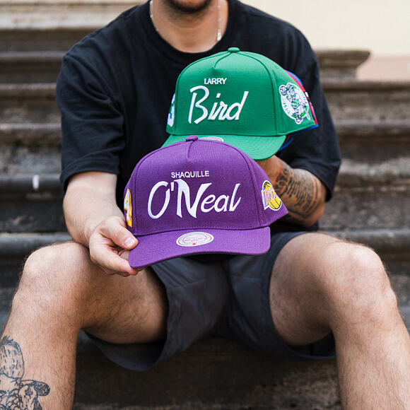 Cap Mitchell & Ness - Player Script Hwc - NBA - Los Angeles Lakers - Shaquille O'Neal - Purple_White