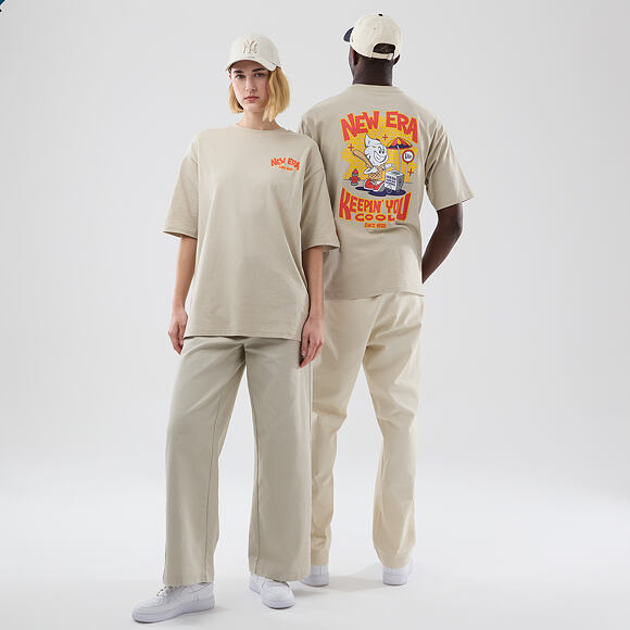 Tee New Era - Branded Food Character Oversized Tee - Stone
