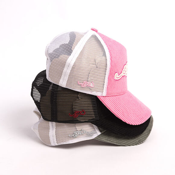 Cap Ed Hardy - Embroidery Applique Cord 5 Panel Trucker Cap - Hot Pink