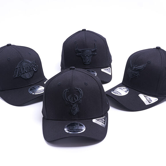 New Era 9FIFTY Stretch-Snap Tonal Black Chicago Bulls Snapback Black Cap