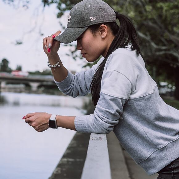 New Era Jersey Essential Los Angeles Dodgers 9FORTY Grey Heather/Khaki Strapback Womens Cap