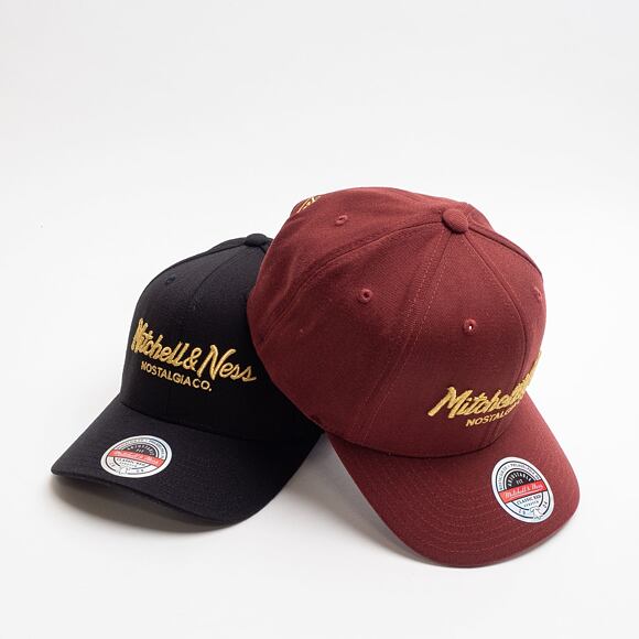 Mitchell & Ness Pinscript Redline Snapback Branded Black / Gold Cap